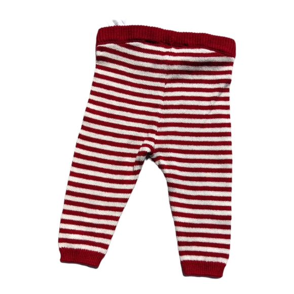 Gymboree 3-6m Red/White Striped Knit Leggings - Picture 3 of 6